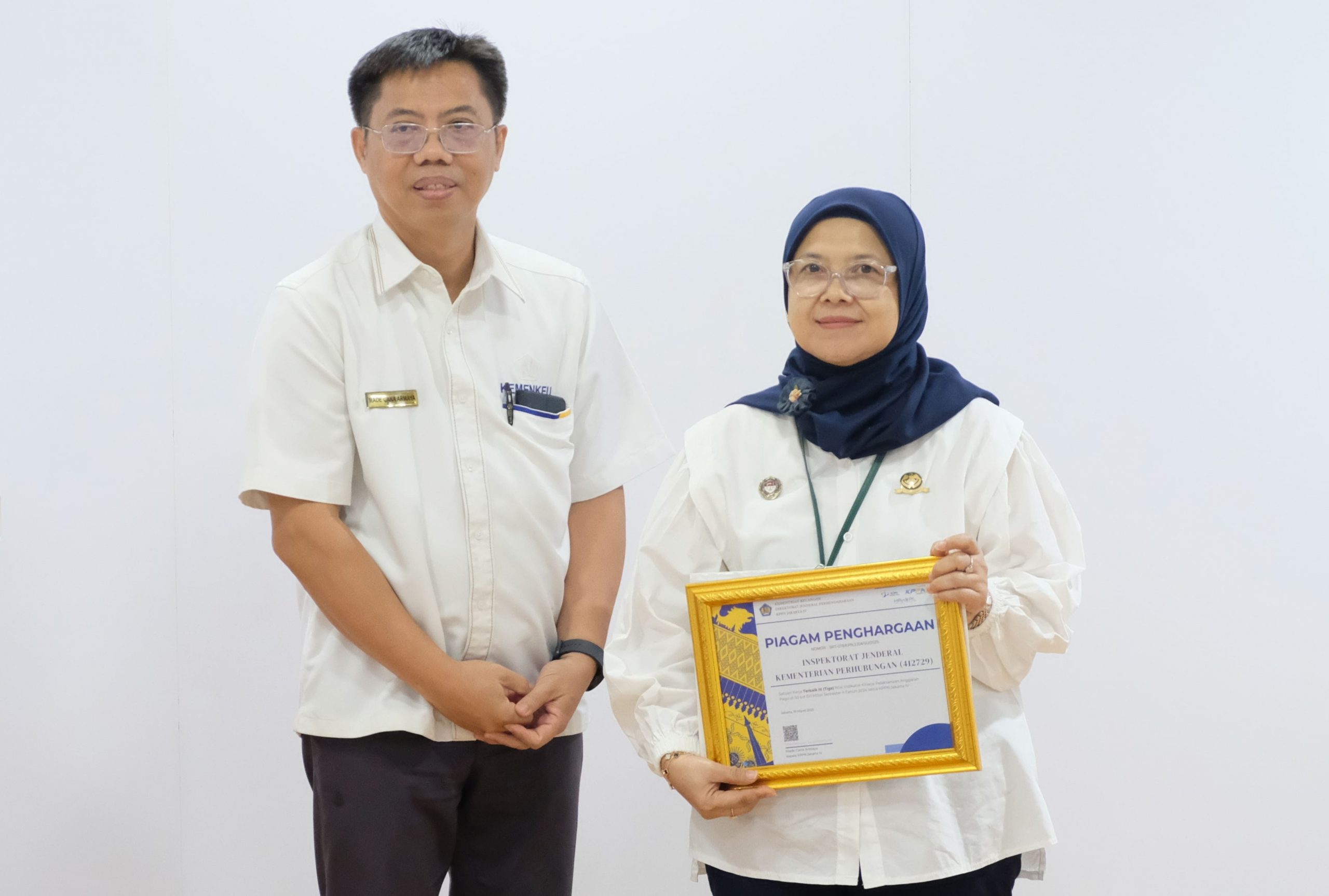 Inspektorat Jenderal Raih Penghargaan Satuan Kerja Terbaik III dari KPPN Jakarta IV